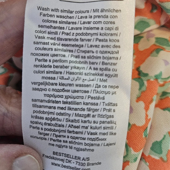 Vera Moda Mini Dress Sz S Pretty Floral One Shoulder Faux Wrap Ruffles *No Belt* - Picture 13 of 13